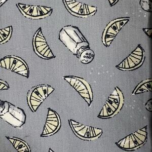 Mens L J Crew Mercantile Blue Short Sleeve Button Up Lime Salt Shakers Beachy